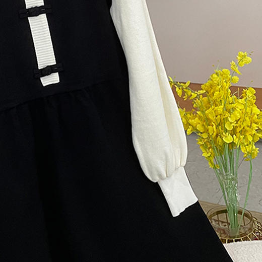 8/1奢姿大码女装2024秋季气质半高领针织裙子胖妹妹假两件时尚连衣裙9843890160 商品图3