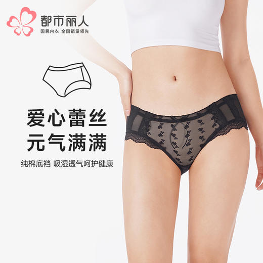 都市丽人内裤蕾丝网布平角裤蕾丝女士内裤LKT5J1 商品图0