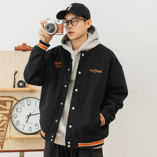 714street潮牌日系棒球服夹克男春季情侣装刺绣防风保暖外套男潮 商品图3
