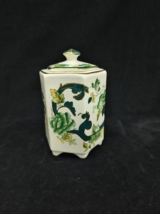 英国马森绿色查特勒斯系列东方纹饰老器型茶叶罐，一只方形双耳罐，另一只六角高罐 商品图7