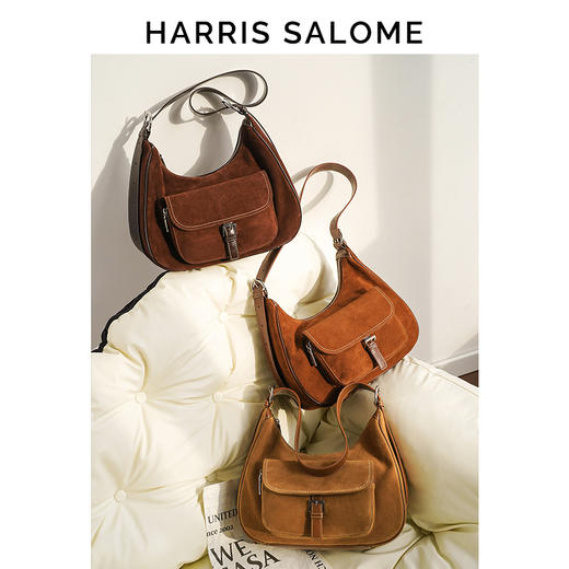 Harris Salome磨砂系列帆船包弯月设计大容量托特包 商品图1