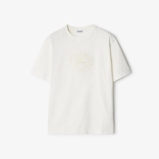 BURBERRY 巴宝莉 男士马术骑士刺绣棉质圆领短袖T恤 白色 8095105 B8764 商品图0