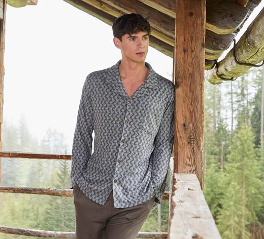 【马到成功 棉莫经典】SCHIESSER德国舒雅男士棉+莫代尔柔软亲肤长袖长裤家居套装39/23434H 商品图0