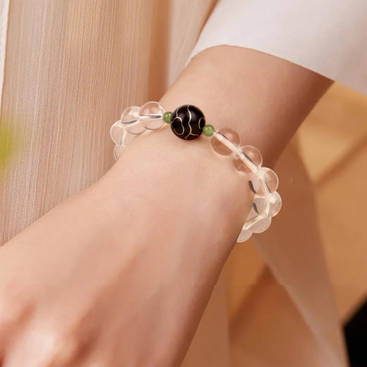 珠事吉祥  原创精品8mm黄水晶10mm白水晶吉祥手串 商品图4