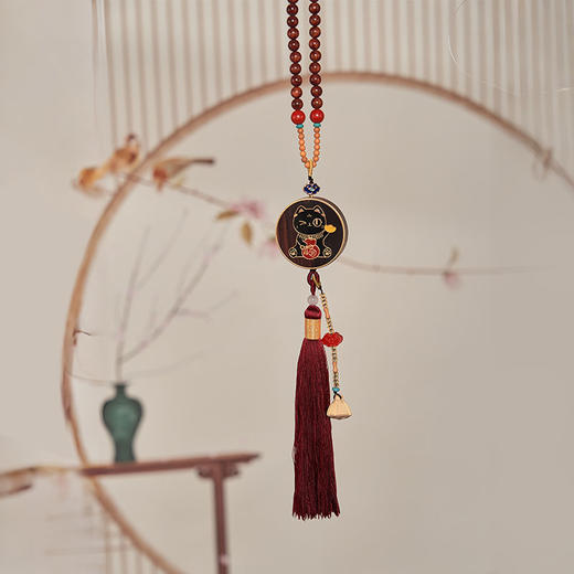 大英博物馆 盖亚·安德森猫和她的朋友们系列 福袋猫元宝车挂 松鹤延年车挂 商品图2