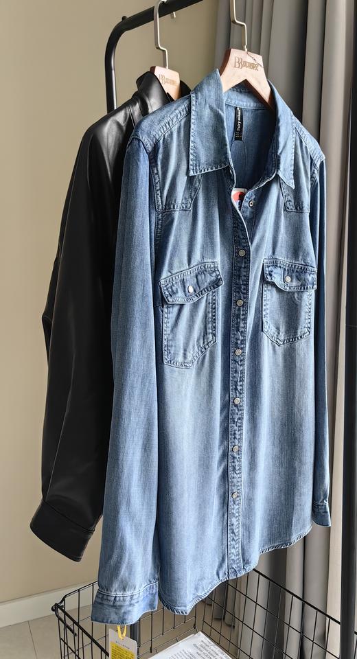 小众原单100天丝牛仔衬衫百搭显瘦款 商品图14