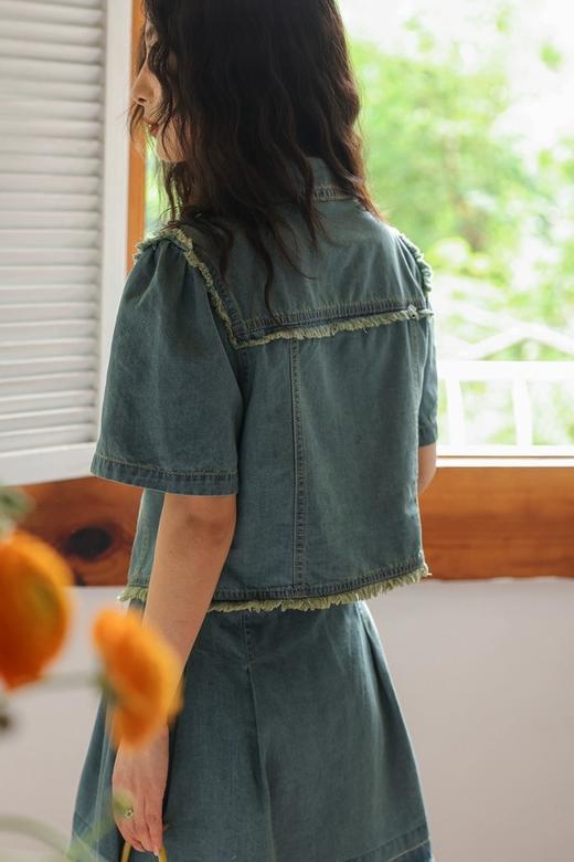WHO KNOWS 复古毛边牛仔上衣半裙套装 18605 商品图4