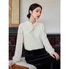 【专属特价】熙世界2025秋冬款中式宫廷风磨毛仿水貂毛小立领蕾丝打底衫上衣 商品缩略图2