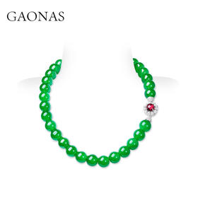 GAONAS  倚春娇东方美气场绿色珠项链10823XG