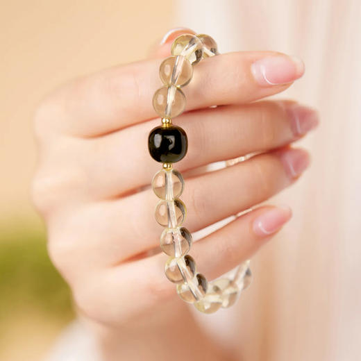 珠事吉祥  原创精品8mm黄水晶10mm白水晶吉祥手串 商品图3