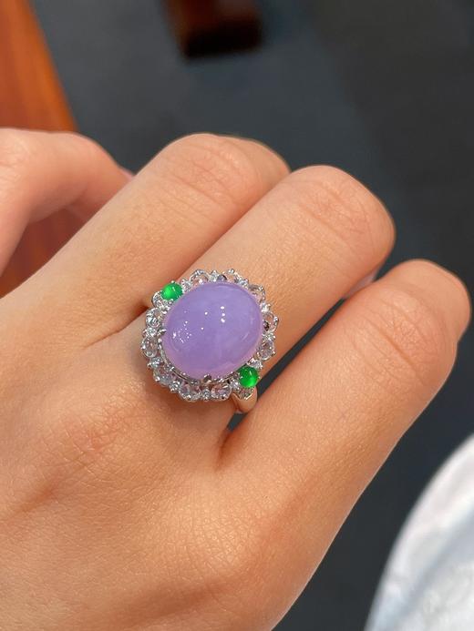 18K金紫罗兰蛋面戒指 商品图3