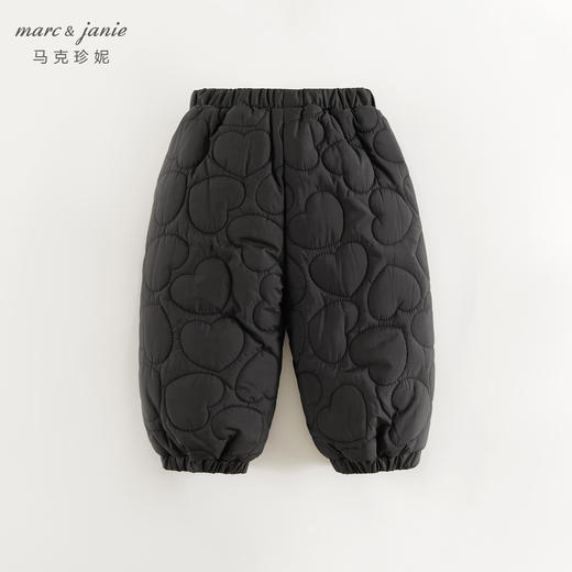 马克珍妮女童甜美爱心加绒棉裤儿童裤子宝宝2024年冬装新款241395 商品图1