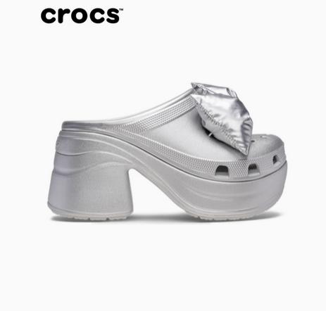 CROCS洞洞鞋 人鱼鞋蝴蝶结Clog 金属银210050-0P1 商品图3