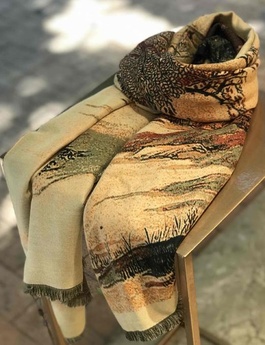 优品堂【细雨轻蜓】披肩围巾两用双面长巾 商品图6