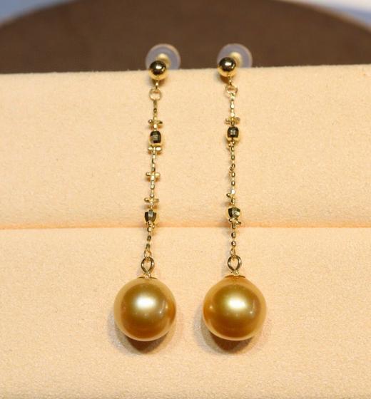 南洋金珍珠仙女链款耳线9-10mm 商品图0