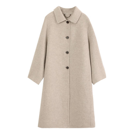 玳莎羊驼毛双面呢长款大衣女士2024年秋冬新款翻领宽松加厚外套  ED39301 商品图4