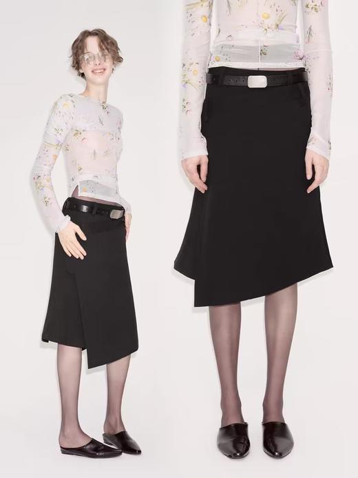 出逃赤岗西/24AWQ86/解构感黑色半身裙 商品图0