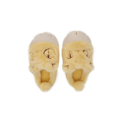 大英博物馆 盖亚·安德森猫和她的朋友们系列 可爱毛绒保暖室内居家拖鞋 浅黄色 米棕色 赠闺蜜朋友女友情侣 商品图4