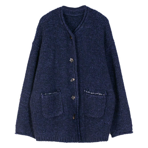 牧衣游原创 肌理感毛织外套新款软糯保暖文艺百搭毛衣开衫女 梦璃 商品图4