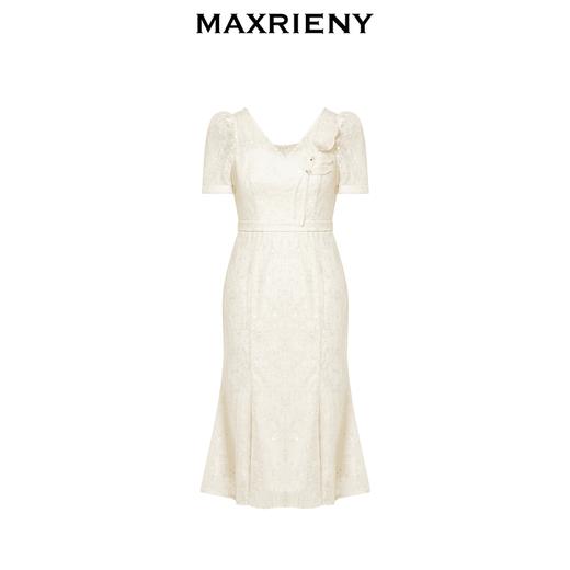 MAXRIENY复古优雅亮片蕾丝连衣裙法式宫廷蕾丝鱼尾裙领证(货号:MS88DR547) 商品图4