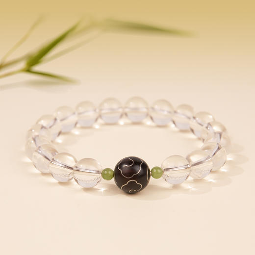 珠事吉祥  原创精品8mm黄水晶10mm白水晶吉祥手串 商品图2