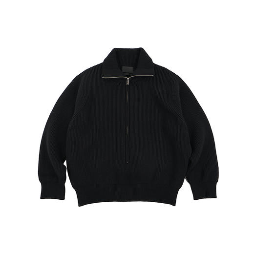 YOKE 3/4 FRONT ZIP HIGHNECK RIB SWEATER 羊毛拉链套头毛衣 商品图4