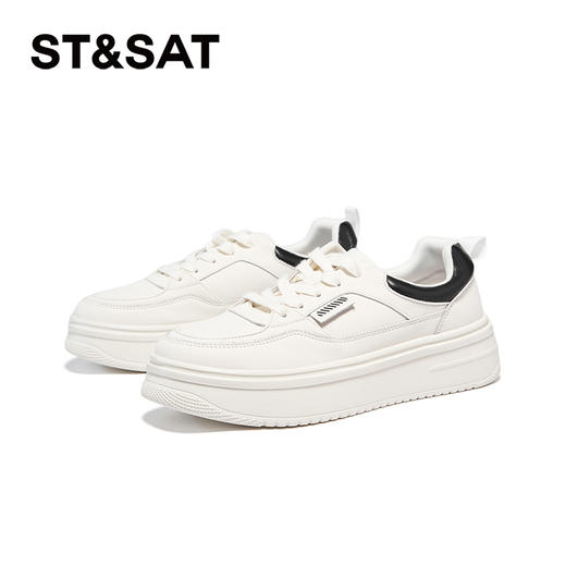 星期六休闲复古百搭厚底小白鞋SSC3112N05 商品图4