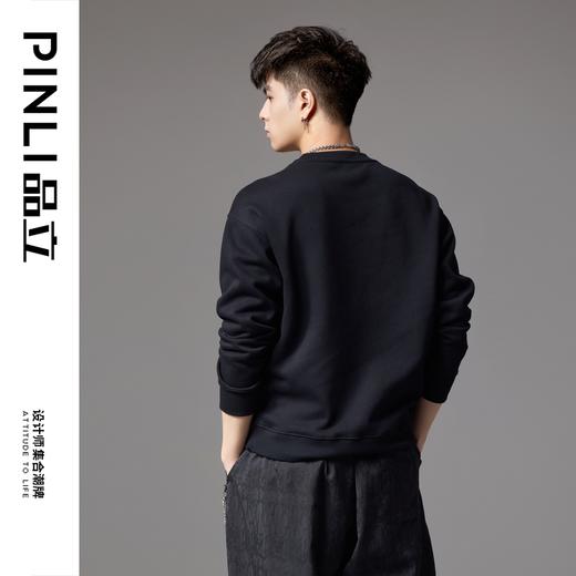 PINLI品立2024秋季新款国潮宽松休闲卫衣男士烫钻飞马祥云上衣潮BG243109038 商品图2
