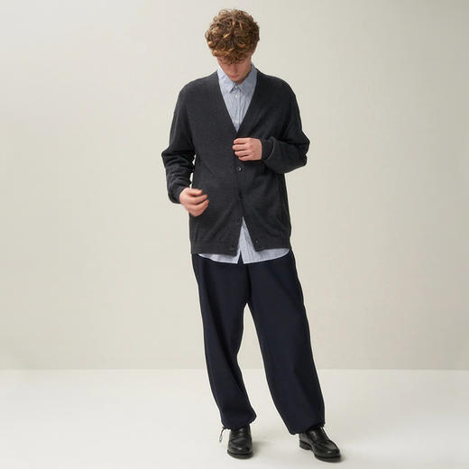 ATON BACK SATIN UTILITY PANTS 缎纹羊毛宽松工装长裤 商品图1