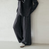 绽放646-647朵/早秋中性风重磅色织亚麻松紧腰叠褶小衫长裤套装 商品缩略图3