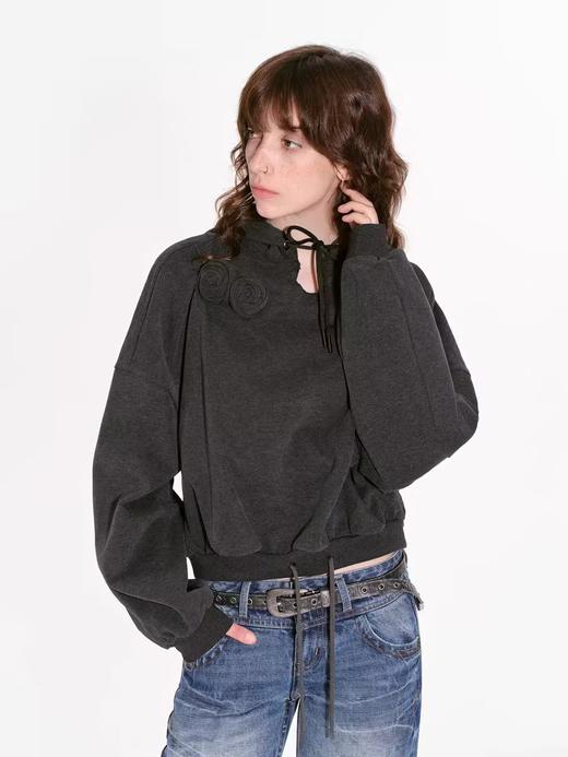 出逃赤岗西/24AWS10/立体玫瑰连帽卫衣 商品图2