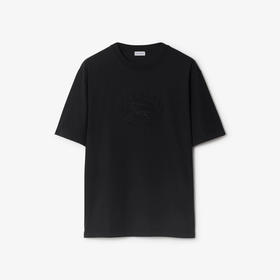 BURBERRY 巴宝莉 男士马术骑士刺绣棉质圆领短袖T恤 黑色 8095104 A1189