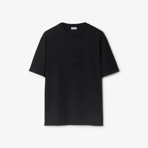 BURBERRY 巴宝莉 男士马术骑士刺绣棉质圆领短袖T恤 黑色 8095104 A1189 商品图0