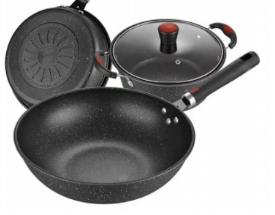 【特惠购】德国巴赫 麦饭石不粘锅三件套(二代) 商品图1