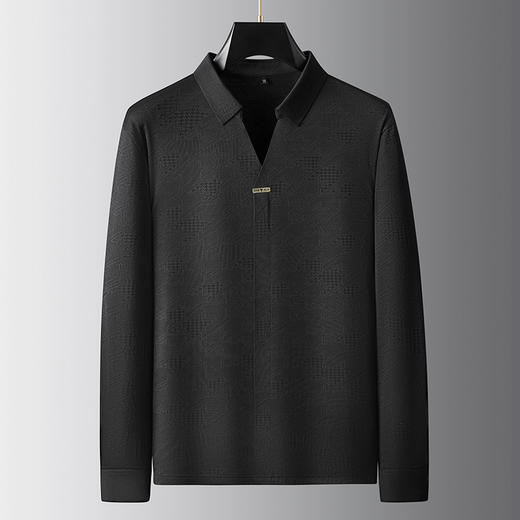 【V领】【新款DDA】大依优型大码长袖Polo衫翻领加肥加大肥佬休闲商务宽松透气上衣打底 商品图6
