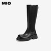 MIO米奥冬季牛皮革骑士靴增高厚底瘦瘦靴质感高级靴子女M245833173 商品缩略图0