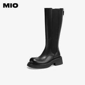 MIO米奥冬季牛皮革骑士靴增高厚底瘦瘦靴质感高级靴子女M245833173
