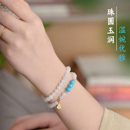 【经典】金风玉露天然和田白玉手串 商品图3