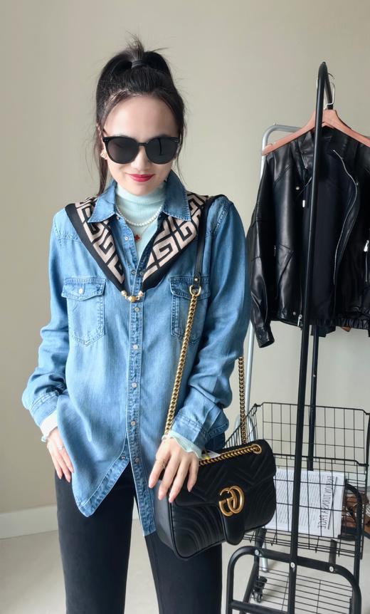 小众原单100天丝牛仔衬衫百搭显瘦款 商品图6