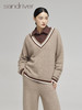 青海羊绒手钩相拼女士V领套头衫SJF96W279N 商品缩略图2