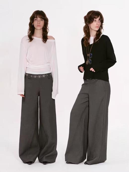 出逃赤岗西/24AWK103/结构感灰色TR西装裤 商品图0