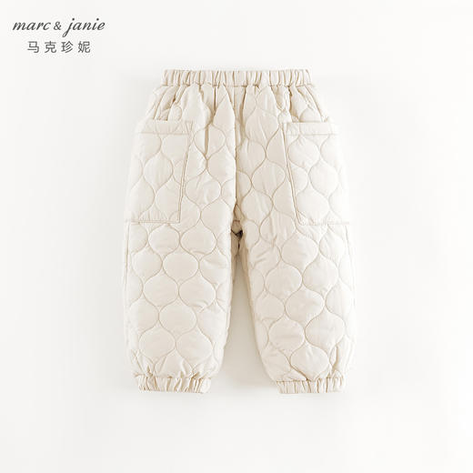 马克珍妮男女童时尚波浪绗棉保暖棉裤儿童夹棉裤子秋装新款241331 商品图2