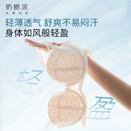[贝壳杯轻盈]文胸大胸显大聚拢性感蕾丝挺拔性感圆圆胸内衣女 商品图3