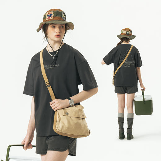 714street潮牌印花短袖T恤男2024夏季新款重磅打底衫情侣复古体恤 商品图2