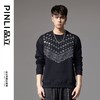 PINLI品立2024秋季新款潮牌烫钻圆领卫衣宽松百搭休闲套头男上衣BG243109037 商品缩略图0