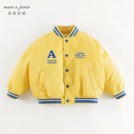 马克珍妮男童潮酷机车宽松棒球服儿童棉衣外套2024秋冬新款241190 商品图2