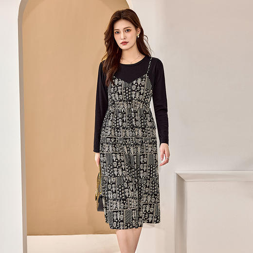 【清仓99】8/4奢姿2024年秋季新款大码女装氛围感碎花裙子胖妹妹法式雪纺连衣裙9943853599 商品图1