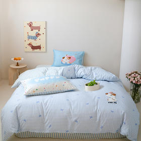 顶柔全棉高密卡通毛巾绣印花四件套-TJ1536