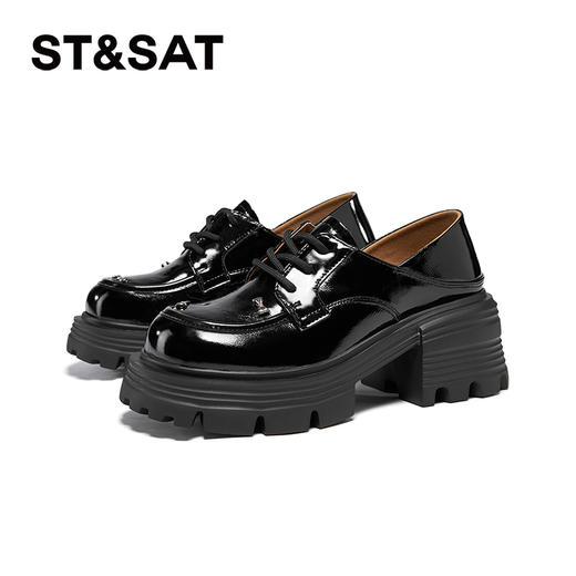 星期六英伦复古可爱蝴蝶结厚底增高乐福SSC3112N07 商品图5