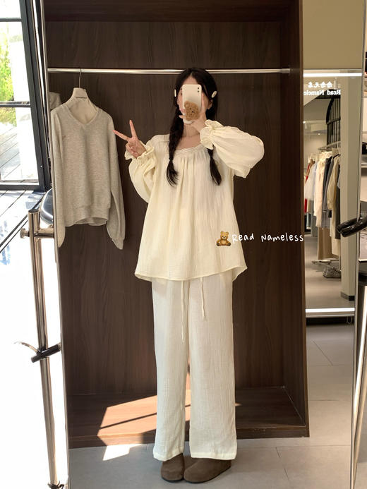 Read Nameless /婴儿棉纱奶白拼蕾丝套装 2024/9/19 商品图3